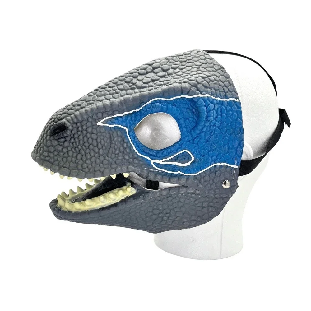 Velociraptor Jurassic World‎ Blue Dinosaur Dino Rubber Halloween Mask Raptor